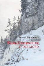 Cover von Bergünerstein II: Dieselbe Berglandschaft wie in Band 1, aber hier verschneit. Der Titel ist mit blutroten Buchstaben geschrieben.